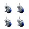 Service Caster 3 Inch Blue Polyurethane Wheel Swivel 58 Inch Threaded Stem Caster Set with Brake SCC SCC-TS20S314-PPUB-BLUE-TLB-58212-4 - alternate 1